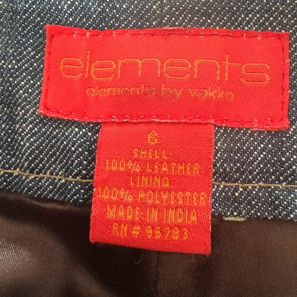 Elements By Vakko Leather and Denim Pants - Picture 6 of 15
